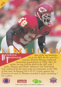 1995 Classic NFL Experience - Gold #45 Derrick Thomas Back