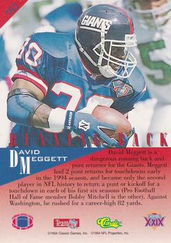 1995 Classic NFL Experience - Gold #70 Dave Meggett Back