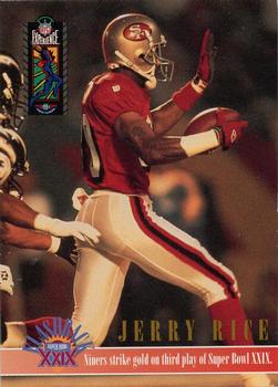 1995 Classic NFL Experience - Super Bowl Inserts #SBF1 Jerry Rice Front