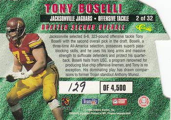 1995 Classic NFL Rookies - Die Cuts #2 Tony Boselli Back