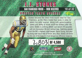 1995 Classic NFL Rookies - Die Cuts #10 J.J. Stokes Back