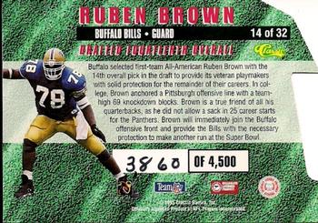 1995 Classic NFL Rookies - Die Cuts #14 Ruben Brown Back