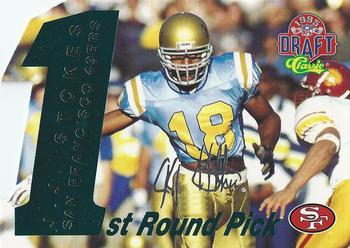 1995 Classic NFL Rookies - Die Cuts Silver Signatures #10 J.J. Stokes Front
