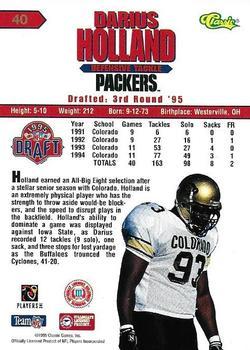 1995 Classic NFL Rookies - Printer's Proofs #40 Darius Holland Back