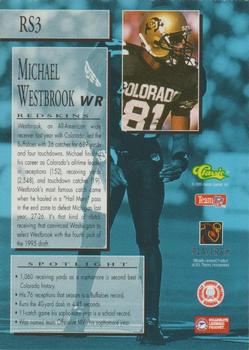 1995 Classic NFL Rookies - Rookie Spotlight #RS3 Michael Westbrook Back