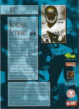 1995 Classic NFL Rookies - Rookie Spotlight Holofoils #RS7 Kordell Stewart Back