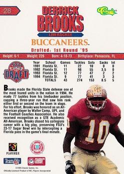 1995 Classic NFL Rookies - Silver #28 Derrick Brooks Back