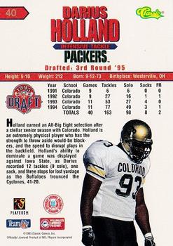 1995 Classic NFL Rookies - Silver #40 Darius Holland Back
