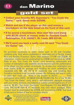 1995 Collector's Choice - You Crash the Game Gold #C1 Dan Marino Back
