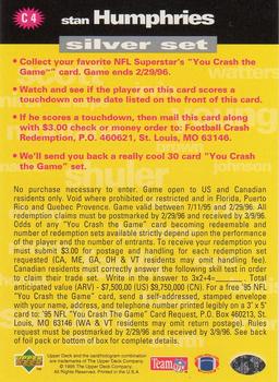 1995 Collector's Choice - You Crash the Game Gold #C4 Stan Humphries Back