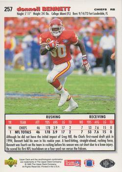 1995 Collector's Choice - Player's Club #257 Donnell Bennett Back