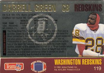 1994 Action Packed #119 Darrell Green Back