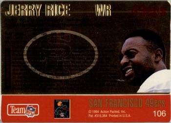 1994 Action Packed #106 Jerry Rice Back