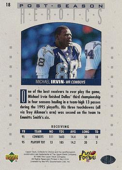 1995 Collector's Choice Update - Post-Season Heroics Silver #18 Michael Irvin Back