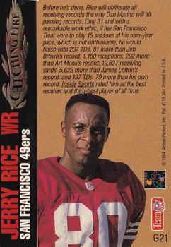 1994 Action Packed - 24K Gold #G21 Jerry Rice Back
