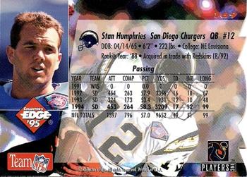 1995 Collector's Edge - Die Cuts #169 Stan Humphries Back