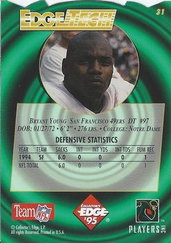 1995 Collector's Edge - EdgeTech Quantum Motion Die Cuts #31 Bryant Young Back