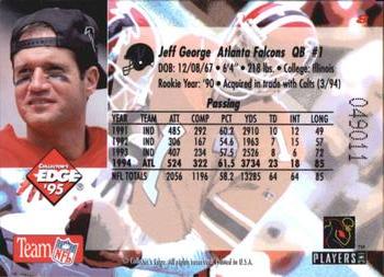 1995 Collector's Edge - Gold Logo #8 Jeff George Back