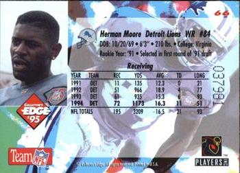 1995 Collector's Edge - Gold Logo #66 Herman Moore Back