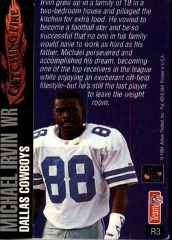 1994 Action Packed - Catching Fire #R3 Michael Irvin Back