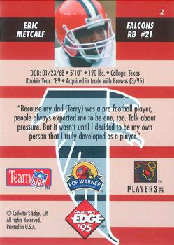 1995 Collector's Edge Instant Replay - Prisms #2 Eric Metcalf Back