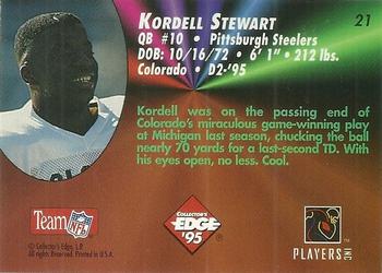 1995 Collector's Edge - Rookies 22K Gold #21 Kordell Stewart Back