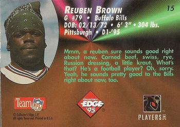 1995 Collector's Edge - Rookies Black Label #15 Ruben Brown Back