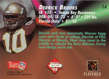 1995 Collector's Edge - Rookies Black Label 22K Gold #14 Derrick Brooks Back