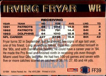 1994 Action Packed - Fantasy Forecast #FF39 Irving Fryar Back