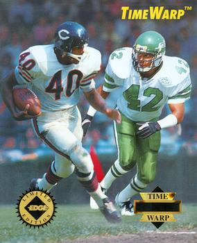 1995 Collector's Edge - TimeWarp Jumbos #18 Gale Sayers / Ronnie Lott Front