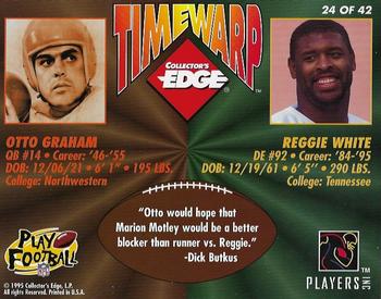1995 Collector's Edge - TimeWarp Jumbos #24 Otto Graham / Reggie White Back