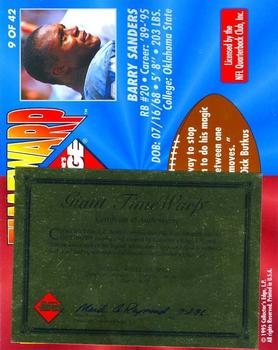 1995 Collector's Edge - TimeWarp Jumbos Autographs #9 Deacon Jones / Barry Sanders Back