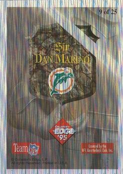 1995 Collector's Edge Excalibur - 22K Prism #9ST Dan Marino Back