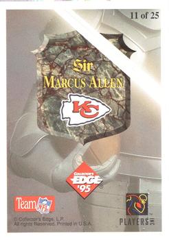 1995 Collector's Edge Excalibur - 22K Sword and Stone Gold #11 Marcus Allen Back