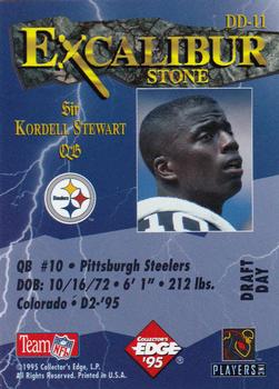 1995 Collector's Edge Excalibur - Draft Day Silver #DD-11 Kordell Stewart Back