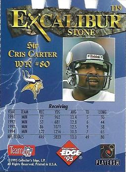 1995 Collector's Edge Excalibur - Die Cuts #119 Cris Carter Back