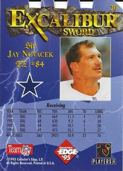 1995 Collector's Edge Excalibur - Die Cuts Sword and Stone Diamond #20 Jay Novacek Back