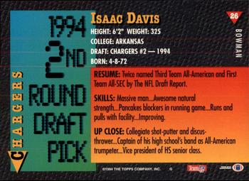 1994 Bowman #26 Isaac Davis Back