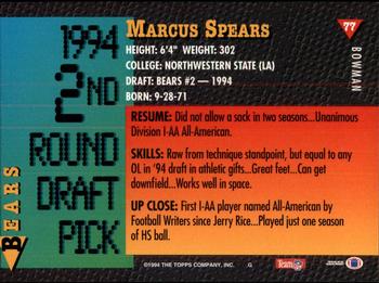 1994 Bowman #77 Marcus Spears Back
