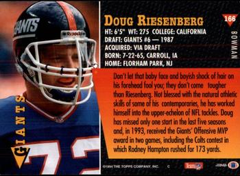 1994 Bowman #166 Doug Riesenberg Back