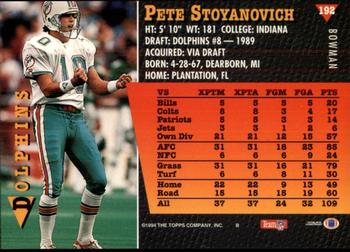 1994 Bowman #192 Pete Stoyanovich Back