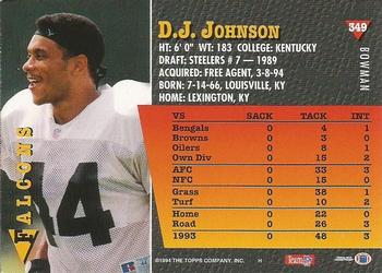 1994 Bowman #349 D.J. Johnson Back