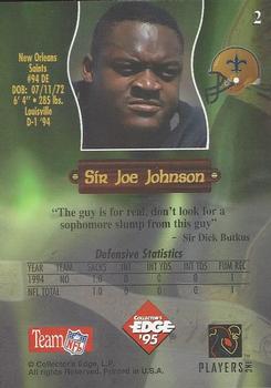 1995 Collector's Edge Excalibur - Rookie Roundtable #2 Joe Johnson Back