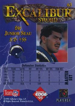 1995 Collector's Edge Excalibur - Sword and Stone Diamond #63 Junior Seau Back