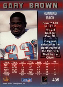 1995 Pacific - Blue #435 Gary Brown Back