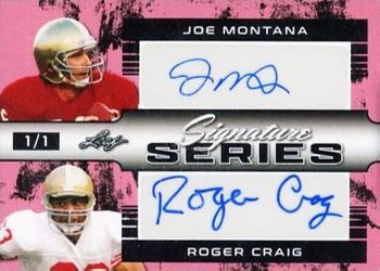 2022 Leaf Signature Series - Dual Signature Pink #SSD-33 Joe Montana / Roger Craig Front