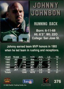 1995 Pacific - Platinum #376 Johnny Johnson Back