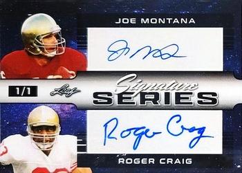 2022 Leaf Signature Series - Dual Signature Outer Space #SSD-33 Joe Montana / Roger Craig Front