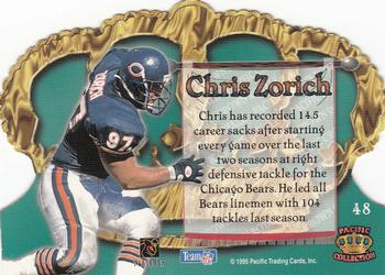 1995 Pacific Crown Royale - Copper #48 Chris Zorich Back