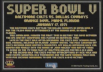 1995 Pacific Prisms - Super Bowl Logos #NNO Super Bowl V Back